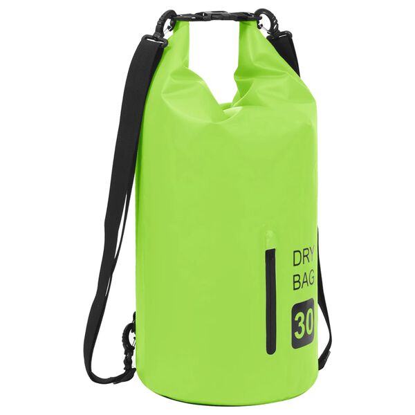 vidaXL Dry Bag with Zipper Green 30 L PVC