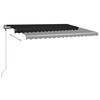 vidaXL Manual Retractable Awning with LED 400x300 cm Anthracite
