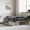 vidaXL Metal Bed Frame without Mattress with Headboard White 107x203cm
