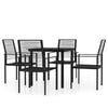 vidaXL 5 Piece Garden Dining Set Black
