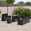 vidaXL Garden Sofa Set with Cushion with Storage 8 pcs Black