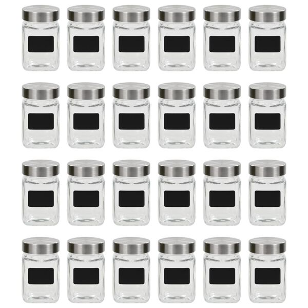 vidaXL Storage Jars with Sticker 24 pcs 300 ml