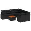 vidaXL Garden Sofa Set 9 pcs Black Poly Rattan
