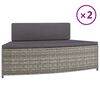 vidaXL Spa Benches with Cushions 2 pcs Grey Poly Rattan