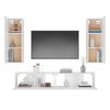vidaXL 4 Piece TV Cabinet Set White Engineered Wood