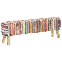 vidaXL Bench 160 cm Multicolour Chindi Fabric