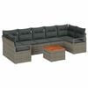 vidaXL Garden Sofa Set 8 pcs Grey Poly Rattan
