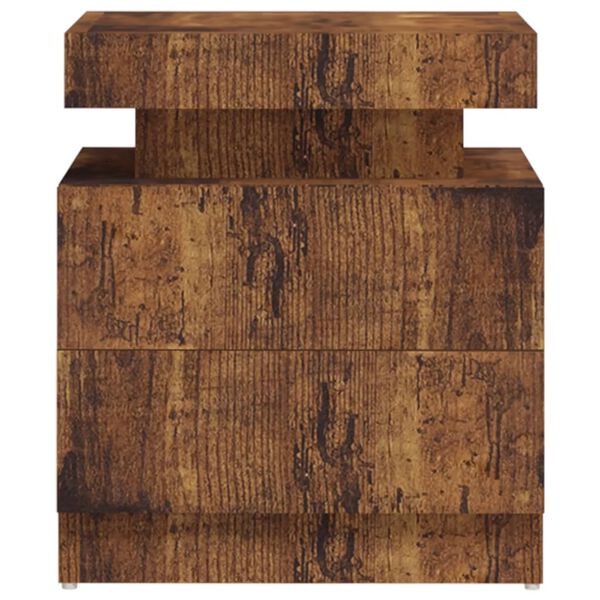 vidaXL Bedside Cabinet Smoked Oak 45x35x52 cm Engineered Wood