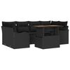vidaXL Garden Sofa Set with Storage 7 pcs Black Poly rattan