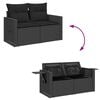 vidaXL 8 Piece Garden Sofa Set with Cushions Black Poly Rattan