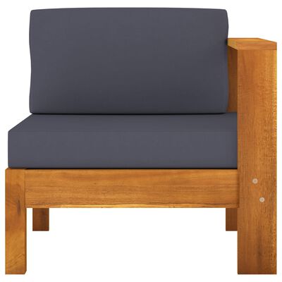 vidaXL 4-Seater Garden Sofa with Dark Grey Cushions Acacia Wood