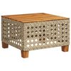 vidaXL Garden Table Beige 55x55x36 cm Poly Rattan Acacia Wood