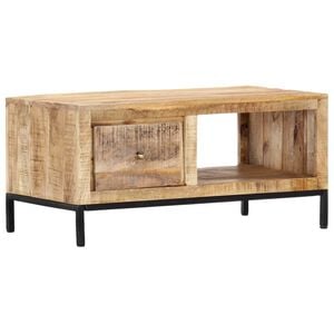 vidaXL Coffee Table | Brown | Solid mango wood | 88cm x 50cm | Rectangular
