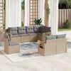 vidaXL 8 Piece Garden Sofa Set with Cushions Beige Poly Rattan