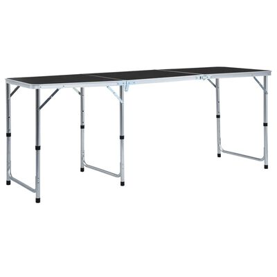 vidaXL Foldable Camping Table Grey Aluminium 180x60 cm