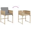 vidaXL 13 Piece Garden Dining Set with Cushions Mix Beige Poly Rattan