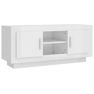 vidaXL TV Cabinet High Gloss White 102x35x45 cm Engineered Wood