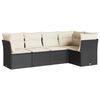 vidaXL 5 Piece Garden Sofa Set with Cushions Black Poly Rattan