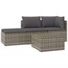 vidaXL 4 Piece Garden Lounge Set with Cushions Grey Poly Rattan