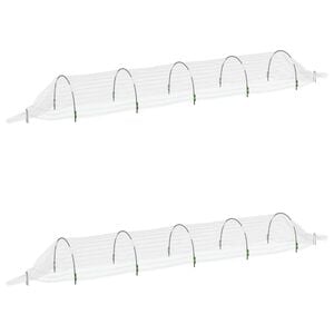 vidaXL Netting Tunnels 2 pcs 1,5x5 m Fibreglass and PP