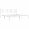 vidaXL Metal Bed Frame without Mattress with Headboard White 180x200cm