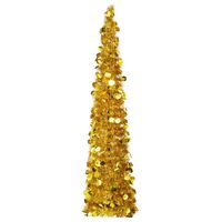 vidaXL Pop-up Artificial Christmas Tree Gold 150 cm PET