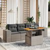 vidaXL 5 Piece Garden Sofa Set with Cushions Grey Poly Rattan