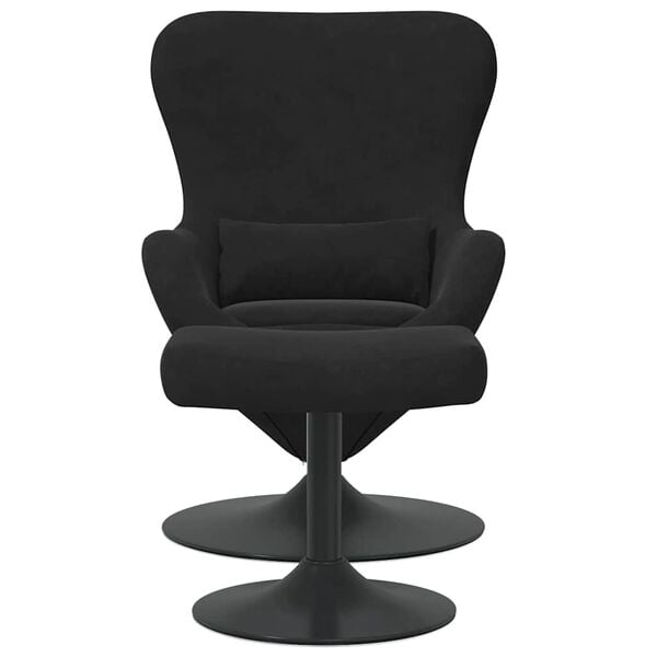 vidaXL Egg Chair with Footstool Black Velvet