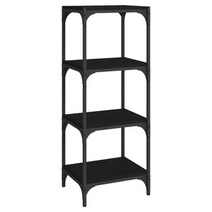 vidaXL Book Cabinet Black 40x33x100 cm Engineered Wood and Steel