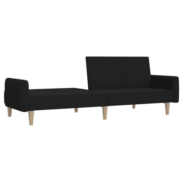 vidaXL 2-Seater Sofa Bed Black Fabric