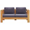 vidaXL 4 Piece Garden Lounge Set with Cushions Grey Solid Acacia Wood