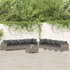 vidaXL 9 Piece Garden Lounge Set with Cushions Grey Poly Rattan