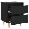 vidaXL Bed Cabinet with Solid Pinewood Legs Black 40x35x50 cm