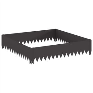vidaXL Lawn Edging 100 x 100 x 20 cm Steel Black
