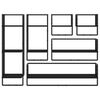 vidaXL 6 Piece Wall Shelf Set with Bars Black Engineered Wood