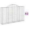 vidaXL Arched Gabion Baskets 2 pcs 200x30x120/140 cm Galvanised Iron