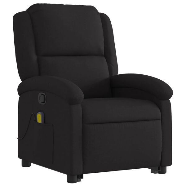 vidaXL Stand up Massage Recliner Chair Black Fabric