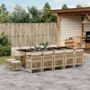 vidaXL 15 Piece Garden Dining Set with Cushions Beige Poly Rattan