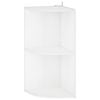 vidaXL Corner Shelf 2-Tier 41.5 x 41.5 x 72 cm Engineered Wood White