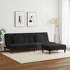 vidaXL 2-Seater Sofa Bed with Footstool Black Velvet