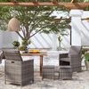 vidaXL 4 Piece Garden Chair and Stool Set Poly Rattan Grey