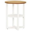 vidaXL Lamp Table | Oak and white | Solid oak wood, MDF, solid acacia wood