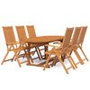 vidaXL 7 Piece Garden Dining Set Solid Wood Acacia 120-170 cm