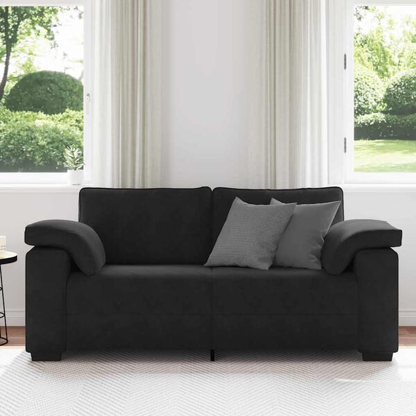vidaXL Loveseat Sofa Black 140 cm Velvet