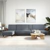 vidaXL L-shaped Sofa Bed Dark Grey 279x140x70 cm Velvet