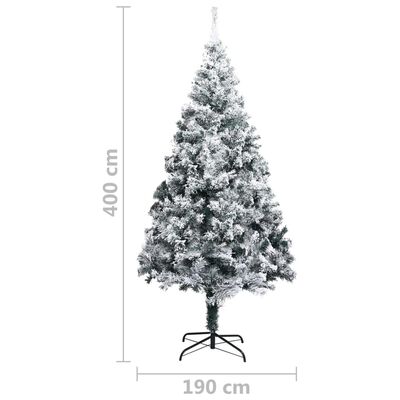 vidaXL Artificial Christmas Tree with Flocked Snow Green 400cm PVC