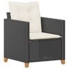 vidaXL Garden Chair with Cushions Black Poly Rattan