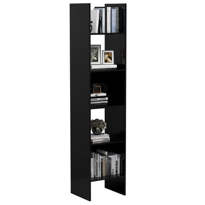 vidaXL Book Cabinet High Gloss Black 40x35x180 cm Engineered Wood