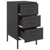 vidaXL Bedside Cabinets 2 pcs Black 36x39x68 cm Steel