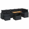 vidaXL 8 Piece Garden Sofa Set with Cushions Black Poly Rattan